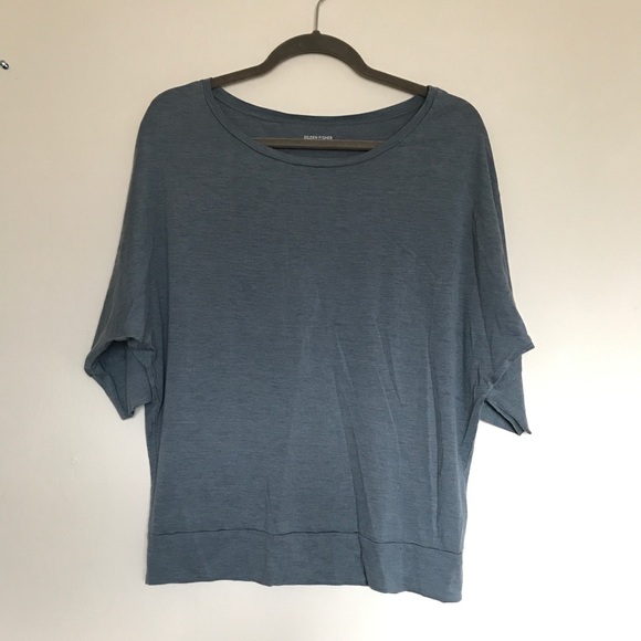Eileen Fisher Tops - Eileen Fisher Light Blue Silk Blend Top Medium
